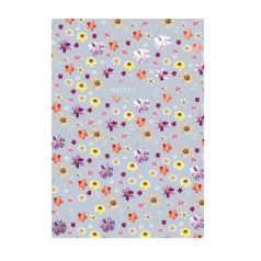   TOPTIMER Jegyzetfüzet, A5, vonalas, 96 lap, TOPTIMER "Notes", kék virágos