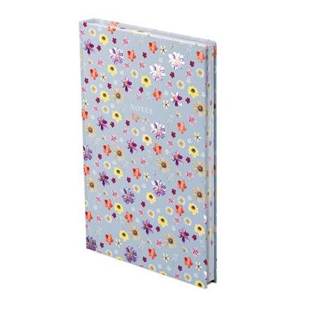 TOPTIMER Jegyzetfüzet, A5, vonalas, 96 lap, TOPTIMER "Notes", kék virágos