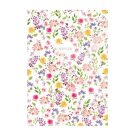 TOPTIMER Jegyzetfüzet, A5, vonalas, 96 lap, TOPTIMER "Notes", fehér virágos