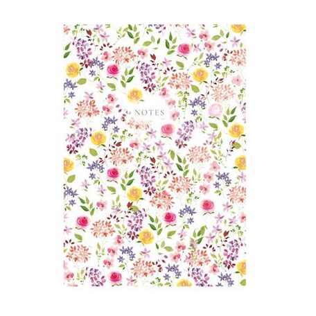 TOPTIMER Jegyzetfüzet, A5, vonalas, 96 lap, TOPTIMER "Notes", fehér virágos