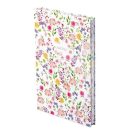 TOPTIMER Jegyzetfüzet, A5, vonalas, 96 lap, TOPTIMER "Notes", fehér virágos