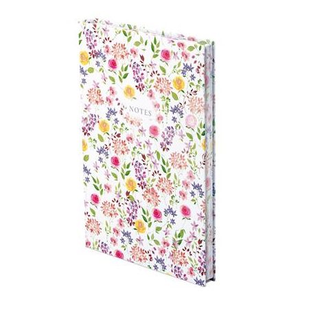 TOPTIMER Jegyzetfüzet, A5, vonalas, 96 lap, TOPTIMER "Notes", fehér virágos