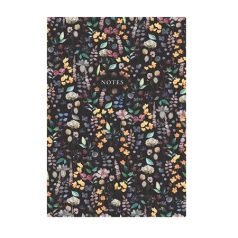   TOPTIMER Jegyzetfüzet, A5, vonalas, 96 lap, TOPTIMER "Notes", fekete virágos