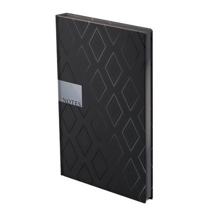 TOPTIMER Jegyzetfüzet, A5, vonalas, 96 lap, TOPTIMER "Notes", fekete gyémánt