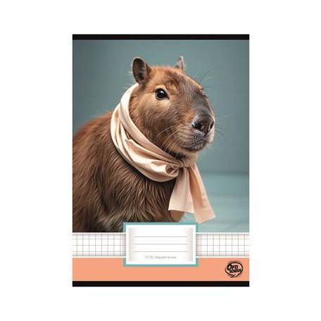 OPTISCHOOL Füzet, tűzött, A5, kockás, 32 lap, OPTISCHOOL, "27-32",  "Capybara"
