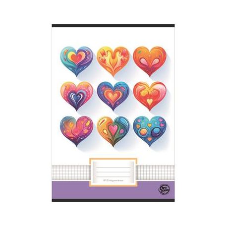 OPTISCHOOL Füzet, tűzött, A4, kockás, 32 lap, OPTISCHOOL, A4 "87-32", "Love"