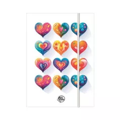   OPTISCHOOL Gumis mappa, karton, A4, OPTISCHOOL "Love"