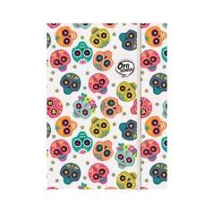   OPTISCHOOL Gumis mappa, karton, A4, OPTISCHOOL "Skull"