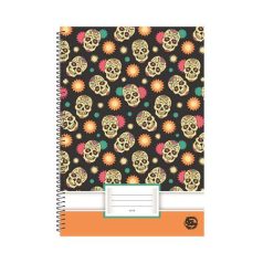   OPTISCHOOL Spirálfüzet, A4, sima, 70 lap, OPTISCHOOL, "Skull"