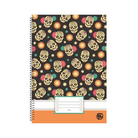 OPTISCHOOL Spirálfüzet, A4, sima, 70 lap, OPTISCHOOL, "Skull"