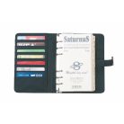 SATURNUS Kalendárium, gyűrűs, betétlapokkal, "S", műbőr, SATURNUS, "437", barna