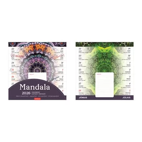 TOPTIMER Naptár, fali, mágneses, kétheti, TOPTIMER, mandala