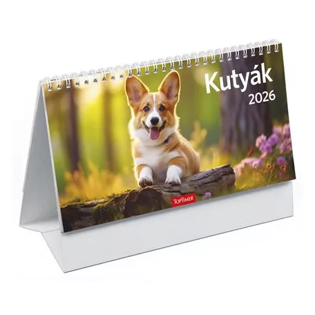 TOPTIMER Naptár, asztali, álló, TOPTIMER, "Kutyák"