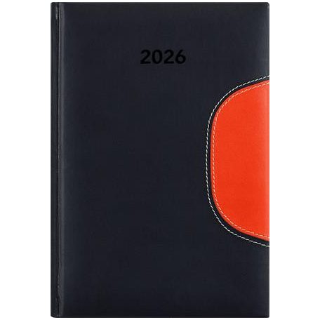 DAYLINER Naptár, tervező, B5, heti, DAYLINER "Memphis", fekete-narancs