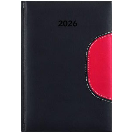 DAYLINER Naptár, tervező, B5, heti, DAYLINER "Memphis", fekete-piros