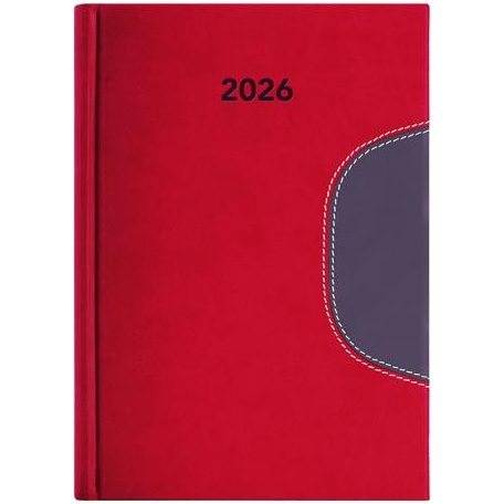 DAYLINER Naptár, tervező, B5, heti, DAYLINER "Memphis", piros-szürke