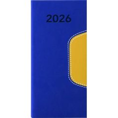   DAYLINER Zsebnaptár, fekvő elrendezésű, DAYLINER, "Memphis", kék-sárga