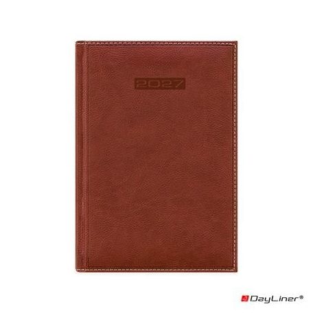DAYLINER Naptár, tervező, B5, heti, DAYLINER, "Sherwood", barnásvörös