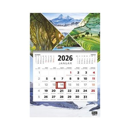 TOPTIMER Naptár, speditőr, három hónapos, egy tömbös, TOPTIMER, "Évszakok"