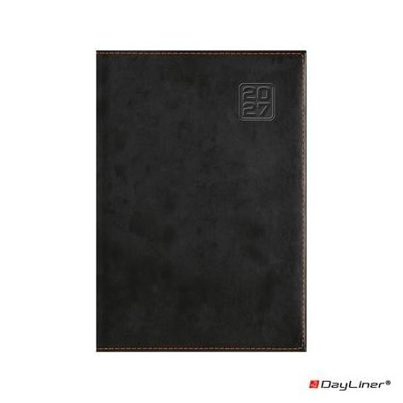 DAYLINER Naptár, tervező, B5, heti, DAYLINER "Square", fekete