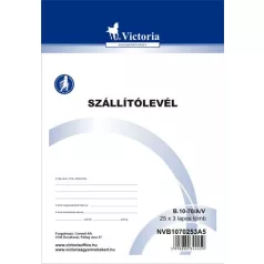   VICTORIA PAPER Nyomtatvány, szállítólevél, 25x3, A5, VICTORIA PAPER "B.10-70", 10 tömb/csomag