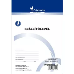   VICTORIA PAPER Nyomtatvány, szállítólevél, 50x2, A5, VICTORIA PAPER "B.10-70", 10 tömb/csomag