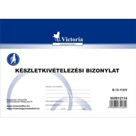 VICTORIA PAPER Nyomtatvány, készletkivételezési bizonylat, 25x4, A5, VICTORIA PAPER "B.12-114", 10 tömb/csomag