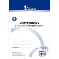   VICTORIA PAPER Nyomtatvány, jegyzőkönyv a fogyasztó minőségi kifogásáról, 25x3, A5, VICTORIA PAPER, "B.13-233", 20 tömb/csomag
