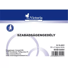   VICTORIA PAPER Nyomtatvány, szabadságengedély, 50x2, A6, VICTORIA PAPER "B.18-49", 10 tömb/csomag