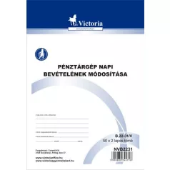   VICTORIA PAPER Nyomtatvány, pénztárgép napi bevételének módosító tételei, 25x2, A5, VICTORIA PAPER "B.22-31", 10 tömb/csomag