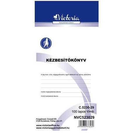VICTORIA PAPER Nyomtatvány, kézbesítőkönyv, 100 lap, VICTORIA PAPER, "C.5230-29", 10 tömb/csomag