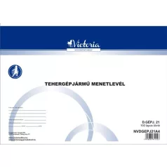   VICTORIA PAPER Nyomtatvány, menetlevél, tehergépjármű, 100 lap, A4, fekvő, VICTORIA PAPER, "D.GÉPJ.21.", 10 tömb/csomag