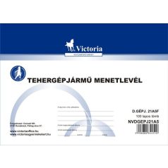   VICTORIA PAPER Nyomtatvány, menetlevél, tehergépjármű, 100 lap, A5, fekvő, VICTORIA PAPER, "D.GÉPJ.21.", 10 tömb/csomag