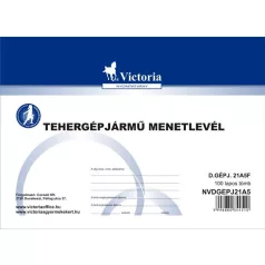   VICTORIA PAPER Nyomtatvány, menetlevél, tehergépjármű, 100 lap, A5, fekvő, VICTORIA PAPER, "D.GÉPJ.21.", 10 tömb/csomag