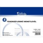 VICTORIA PAPER Nyomtatvány, menetlevél, tehergépjármű, 100 lap, A5, fekvő, VICTORIA PAPER, "D.GÉPJ.21.", 10 tömb/csomag