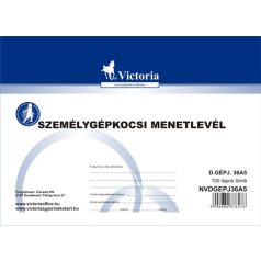   VICTORIA PAPER Nyomtatvány, menetlevél, személygépkocsi, 100 lap, A5, fekvő, VICTORIA PAPER, "D.GÉPJ.36.", 10 tömb/csomag