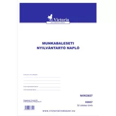   VICTORIA PAPER Nyomtatvány, munkabaleseti nyilvántartó napló, 32 oldal, A4, VICTORIA PAPER, 10 tömb/csomag