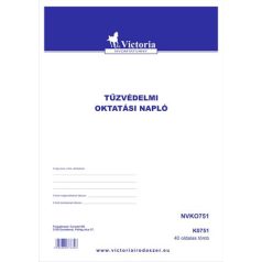   VICTORIA PAPER Nyomtatvány, tűzvédelmi oktatási napló, 40 oldal, A4, VICTORIA PAPER, 10 tömb/csomag