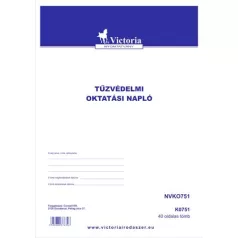   VICTORIA PAPER Nyomtatvány, tűzvédelmi oktatási napló, 40 oldal, A4, VICTORIA PAPER, 10 tömb/csomag