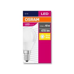   OSRAM LED izzó, E14, kisgömb, P45, 5,7W, 470lm, 2700K (MF), OSRAM "Value"