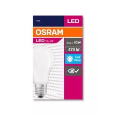   OSRAM LED izzó, E27, gömb, A60, 5W, 470lm, 4000K (HF), OSRAM "Value"