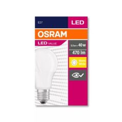   OSRAM LED izzó, E27, gömb, A60, 5W, 470lm, 2700K (MF), OSRAM "Value"