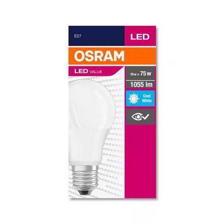 OSRAM LED izzó, E27, gömb, A60, 10W, 1055lm, 4000K (HF), OSRAM "Value"