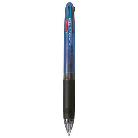 PILOT Golyóstoll, 0,25 mm, nyomógombos, négyszínű, PILOT "Feed GP4", kék test