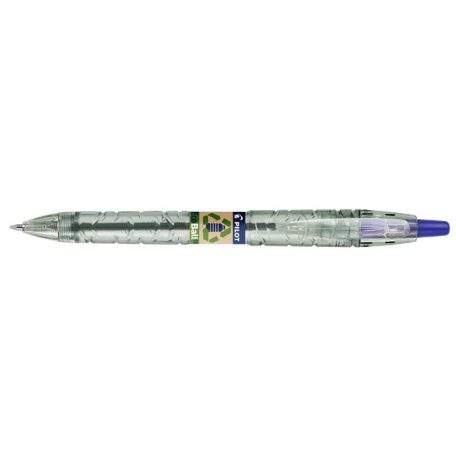 PILOT Golyóstoll, 0,27 mm, nyomógombos, PILOT "B2P EcoBall", kék