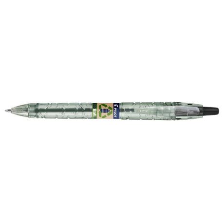 PILOT Golyóstoll, 0,27 mm, nyomógombos, PILOT "B2P EcoBall", fekete