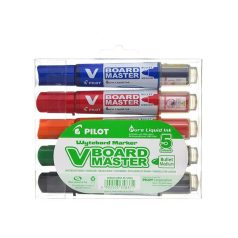   PILOT Táblamarker készlet, 2,3 mm, kúpos, PILOT "V-Board Master", 5 különböző szín