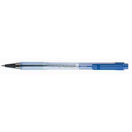 PILOT Golyóstoll, 0,27 mm, nyomógombos, átlátszó tolltest, PILOT "BP-S Matic", kék
