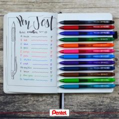   PENTEL Zseléstoll, 0,35 mm, nyomógombos, PENTEL "EnerGelX BL107", világoszöld
