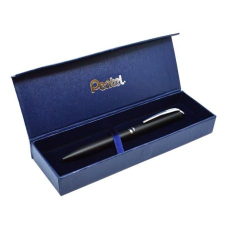 PENTEL Zseléstoll, 0,35 mm, rotációs, fekete tolltest, PENTEL "EnerGel BL-2007", fekete, ajándék kék betéttel